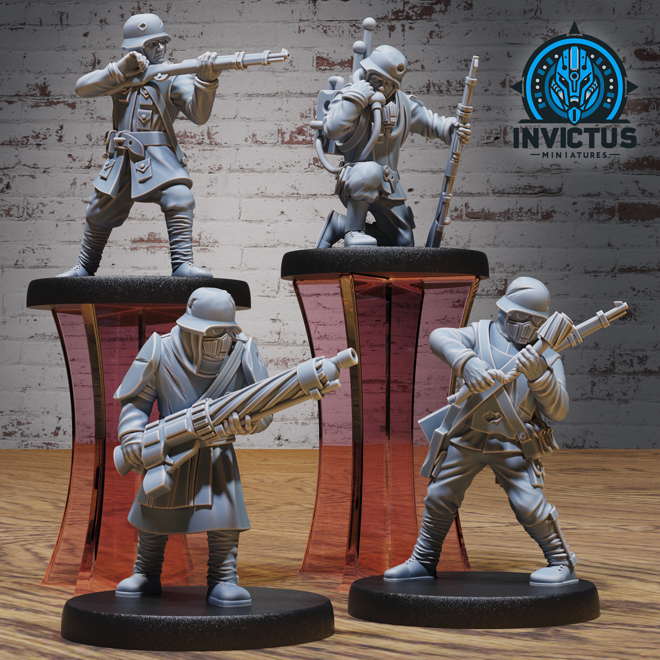 Genesis Crew Set / Human Soldier / World War Officer / Brave Commander / Cyberpunk Warrior / Steampunk Headhunter / Humanoid Invasion Army / Trooper Attack / Sci-Fi Encounter